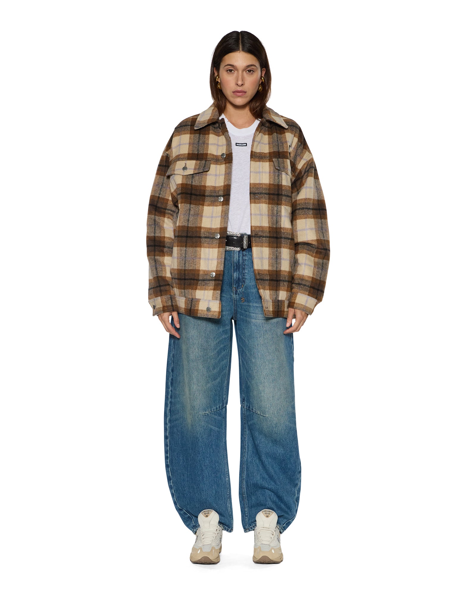 Womens Ksuper Trucker Jacket Plaid Jackets - Image 4