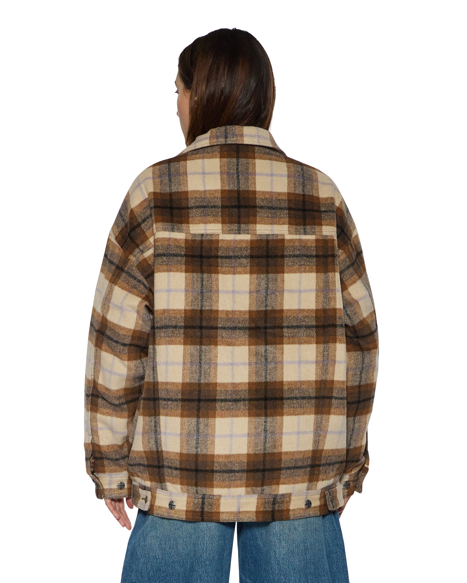 Womens Ksuper Trucker Jacket Plaid Jackets - Image 5