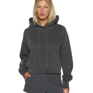 Womens Origin Hoodie Charcoal Fleece