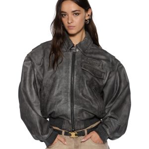 Womens Highway Bomber Vintage Black Jackets