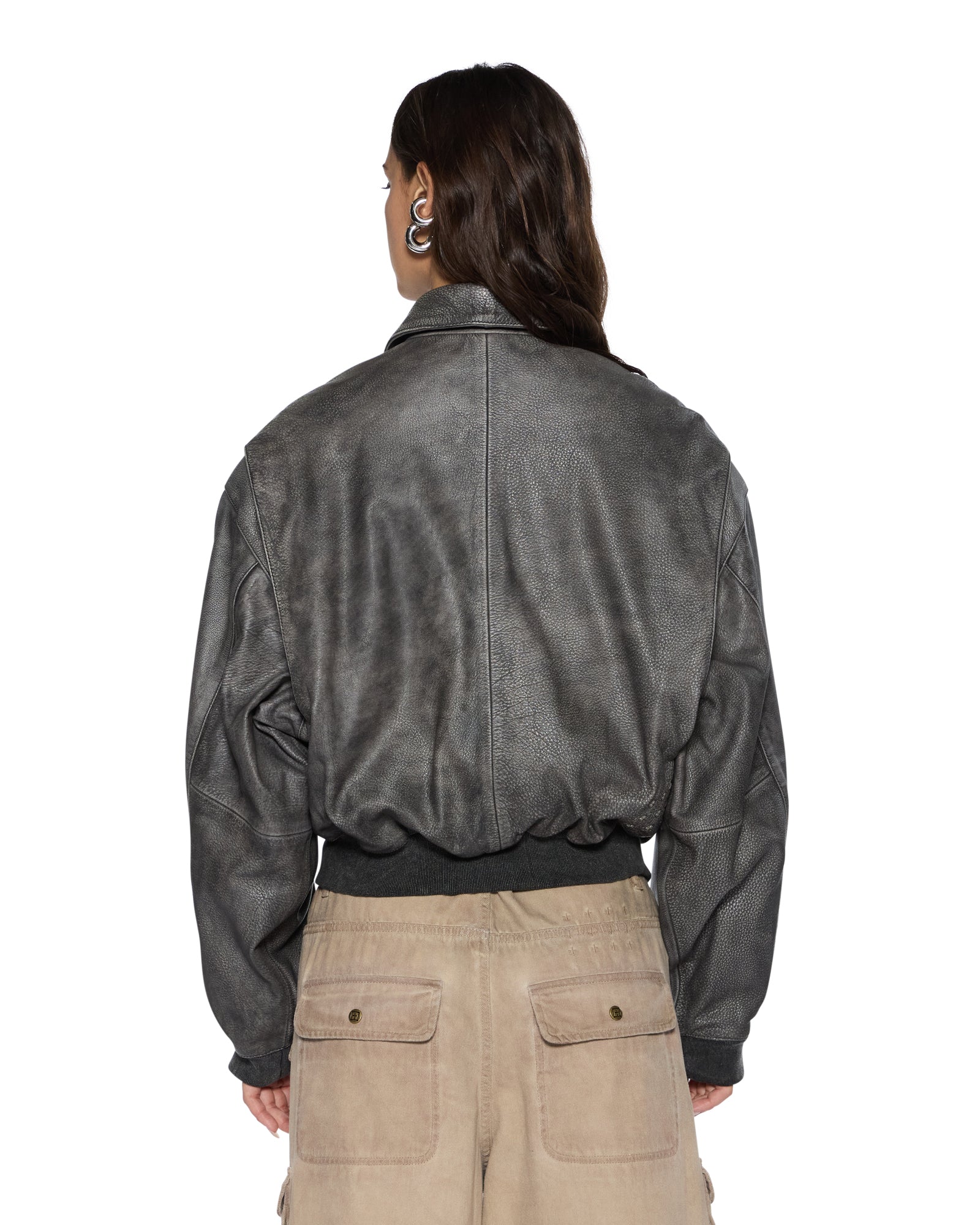 Womens Highway Bomber Vintage Black Jackets - Image 5