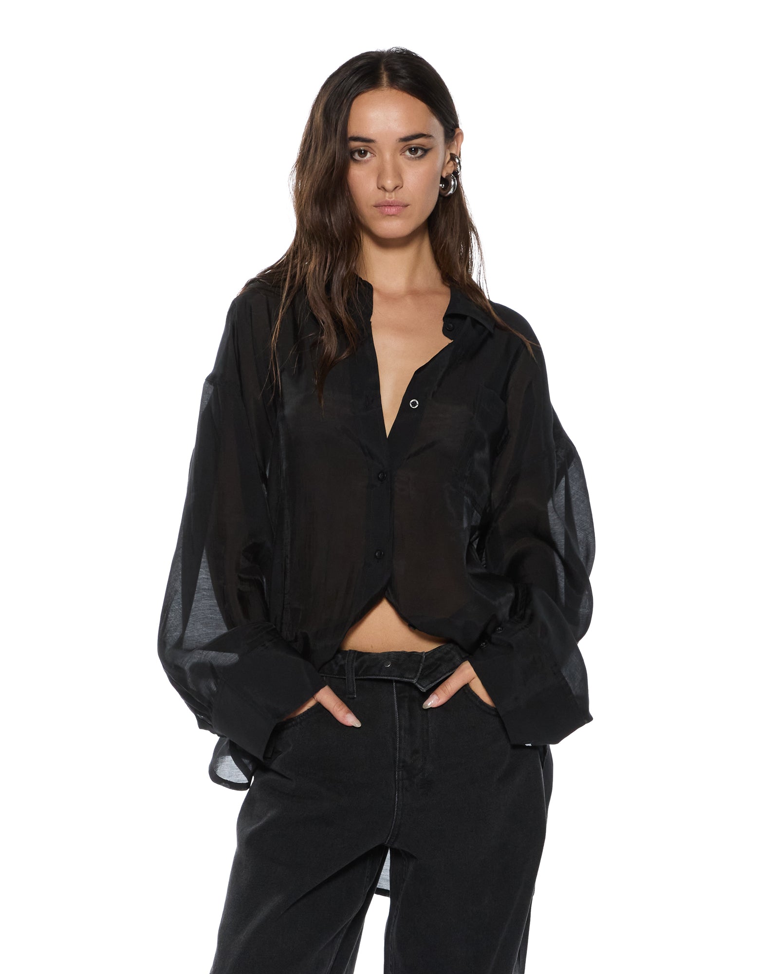 Womens Labels Astra Ls Shirt Black Shirts - Image 3