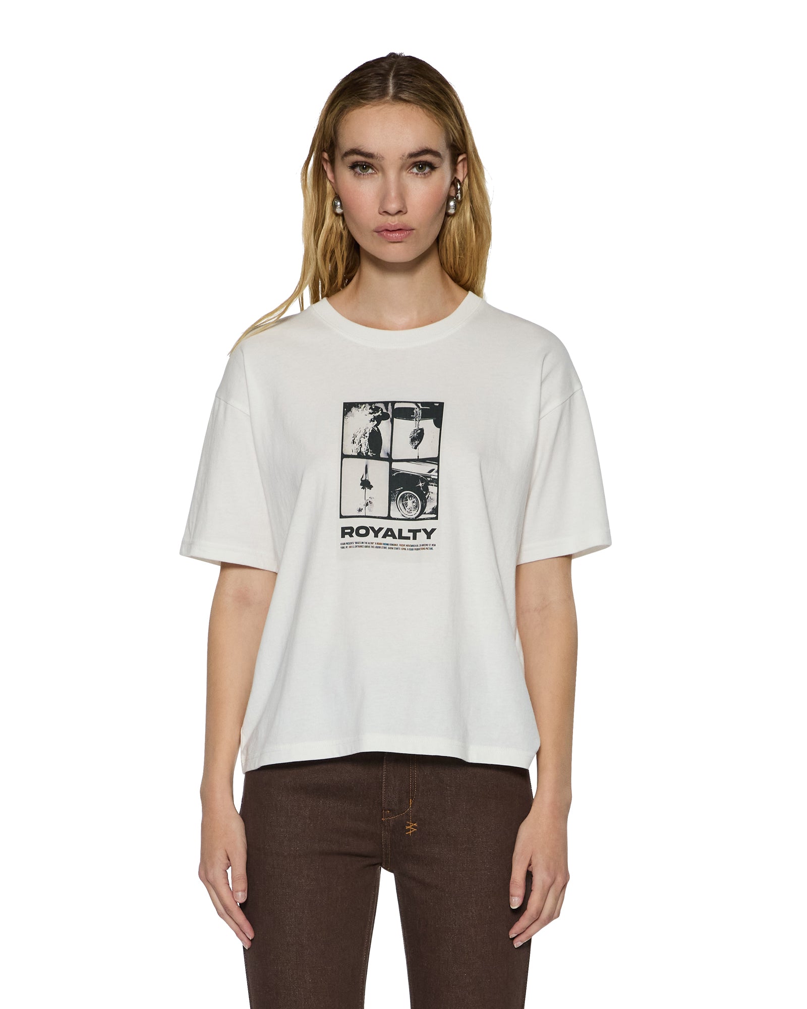 Womens Royalty Everyday Ss Tee Vintage White Tees - Image 3