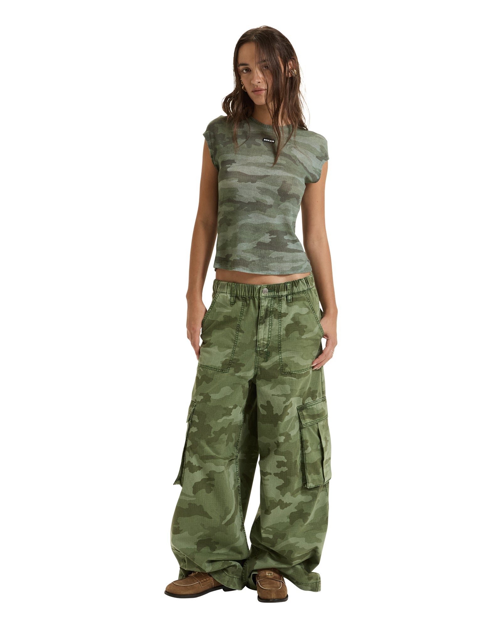 Womens Ksuper Cargo Pant Hash Camo Pants - Image 2