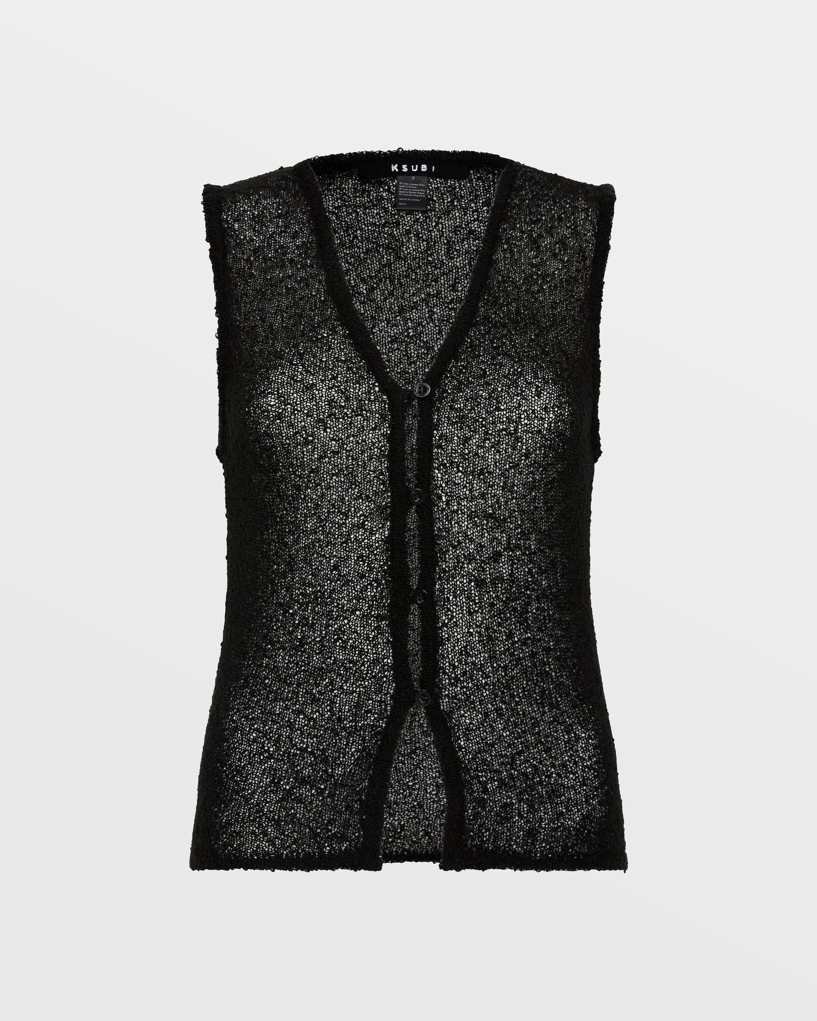 Buy Divide Knit Vest Black | KSUBI - Image 5