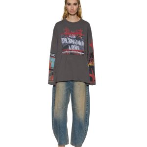 Womens Altar Ls Boyfriend Tee Charcoal Tees