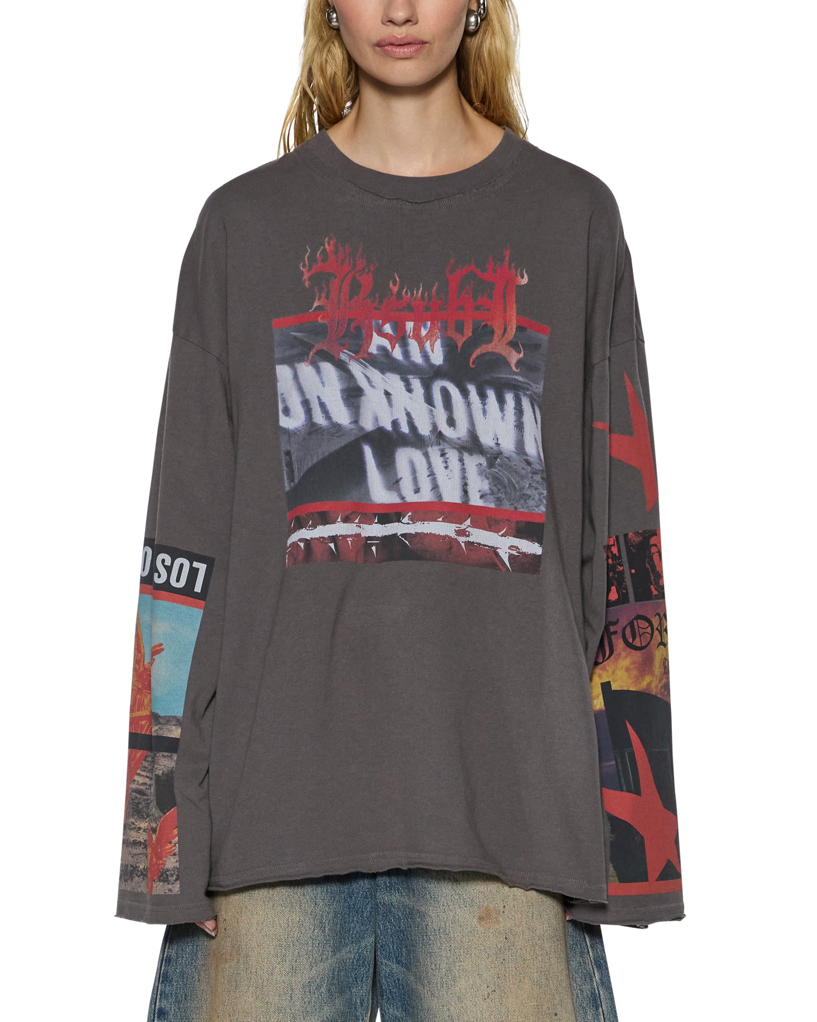 Womens Altar Ls Boyfriend Tee Charcoal Tees - Image 4