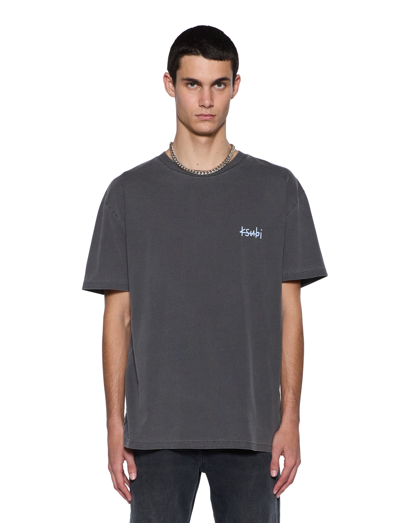 Mens All Day Biggie Ss Tee Charcoal Tees - Image 2
