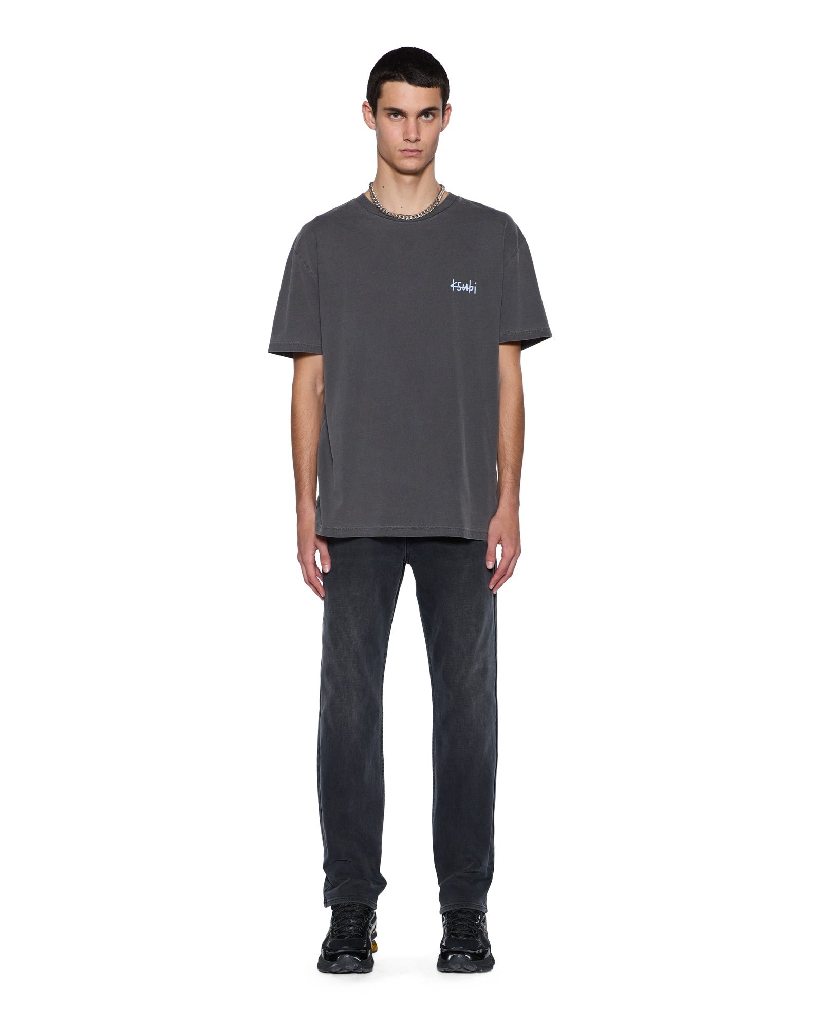 Mens All Day Biggie Ss Tee Charcoal Tees - Image 3
