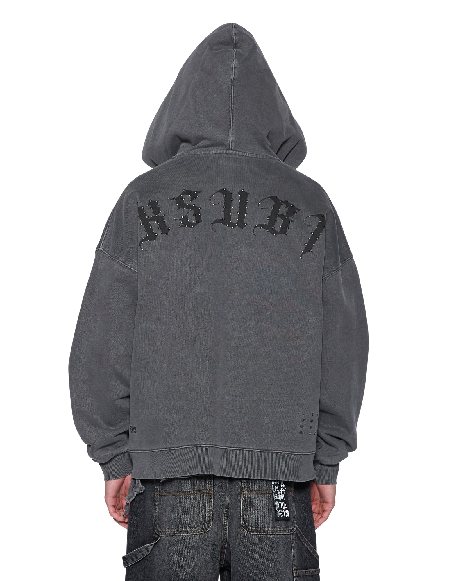 Mens Serpent Ekcess Hoodie Faded Black Fleece - Image 2