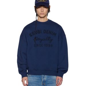 Mens Mekanik Crewneck Ink Blue Fleece