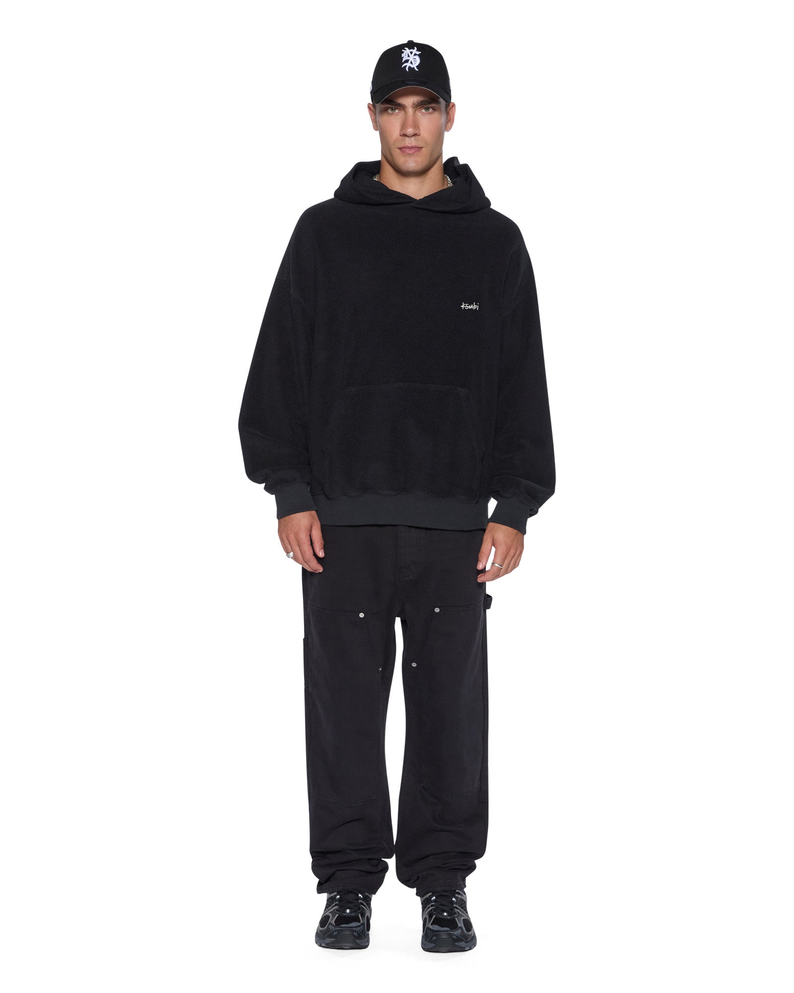 Mens 1999 Ekcess Hoodie Jet Black Fleece - Image 2