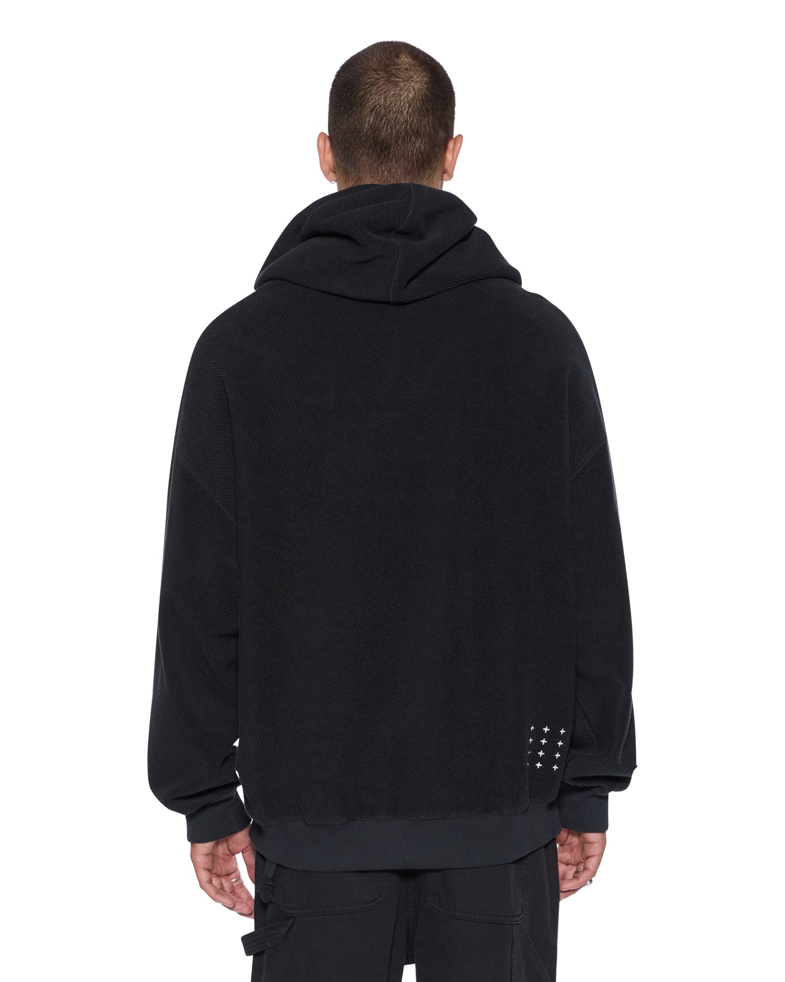 Mens 1999 Ekcess Hoodie Jet Black Fleece - Image 3