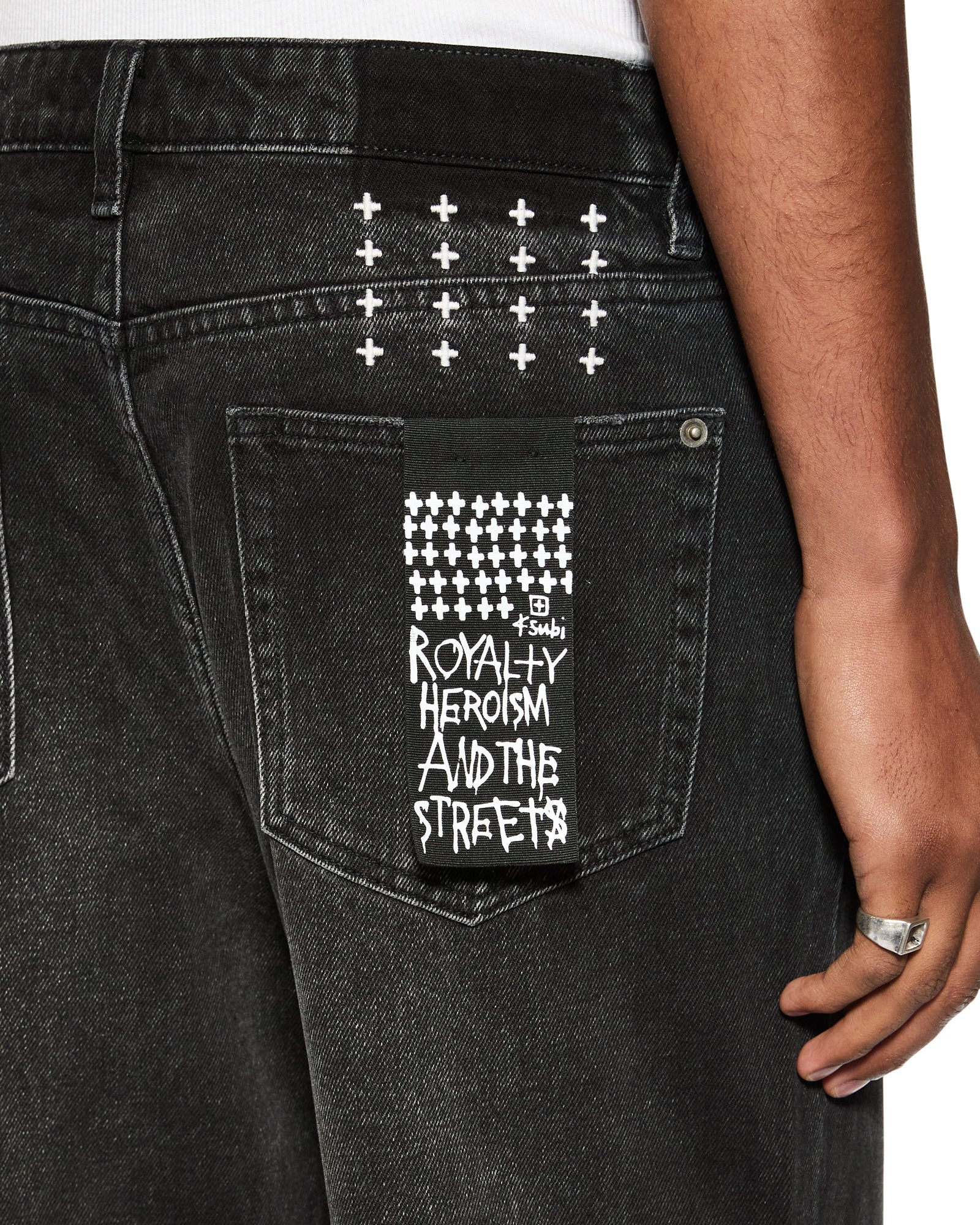 Bronko Emblem Bootcut Denim Jean - Black - Image 2