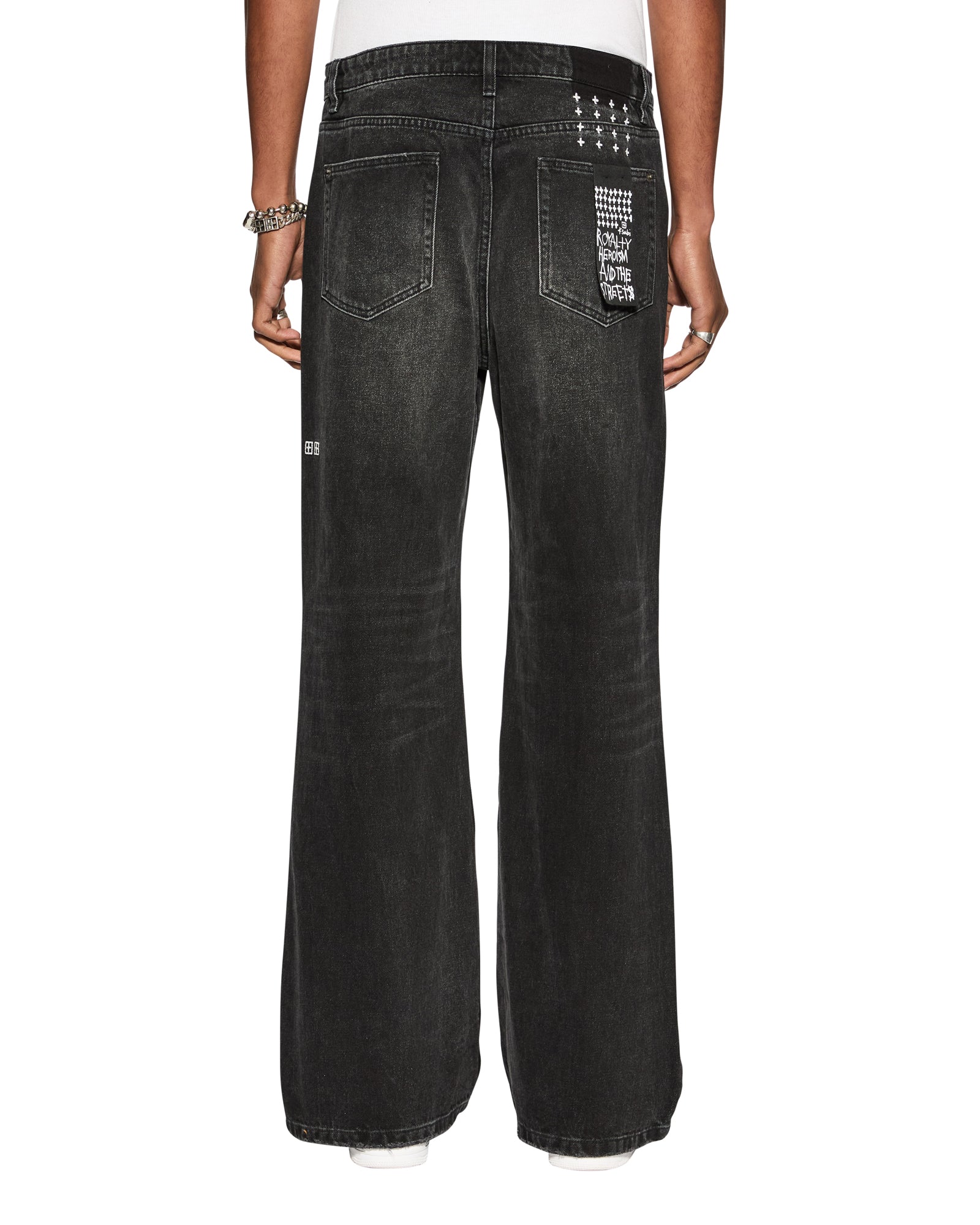 Bronko Emblem Bootcut Denim Jean - Black - Image 5